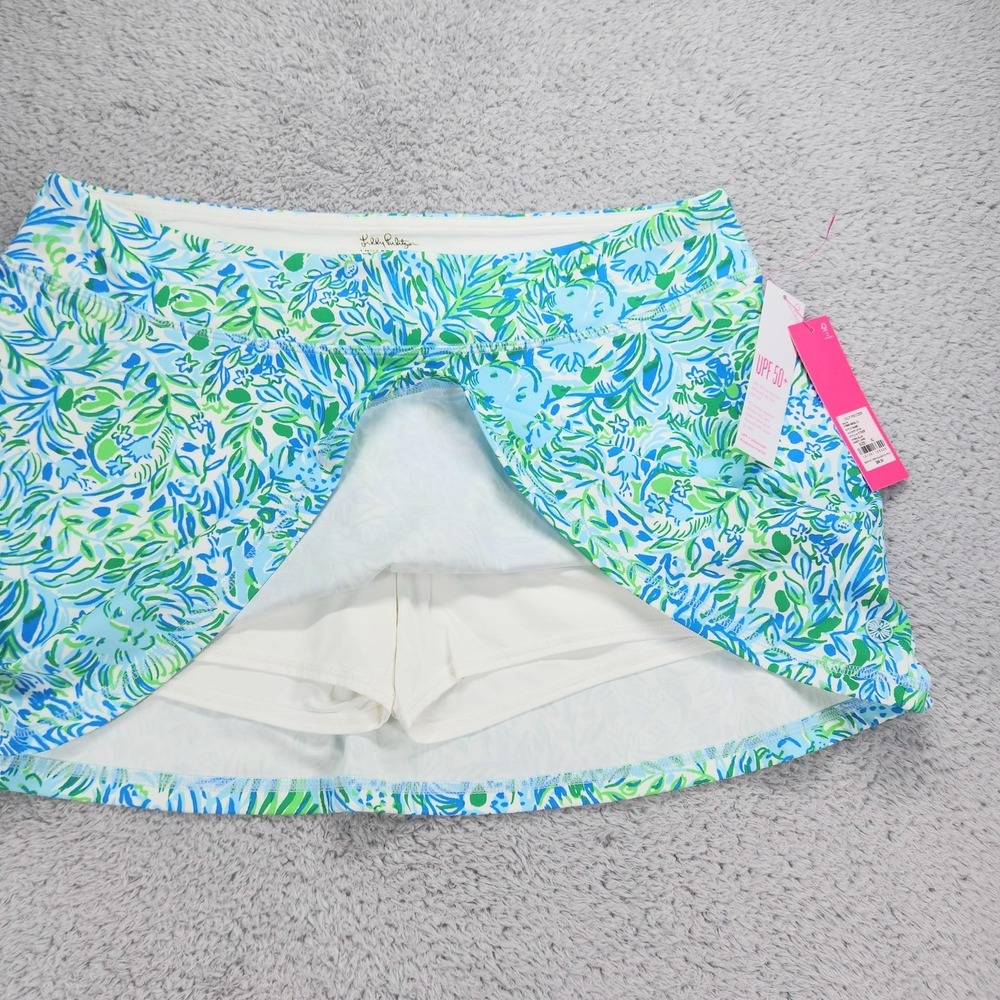 Lilly Pulitzer Luxletic Aila Skort Womens XL Blue Dandy Lions Golf UPF 50+ NEW - Picture 3 of 14